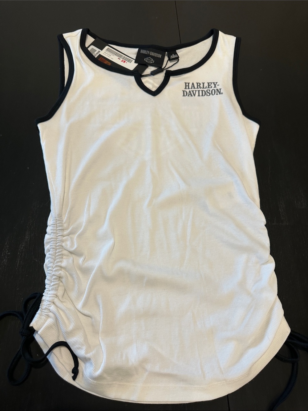 Harley-Davidson White Tank with Black Trim Accents